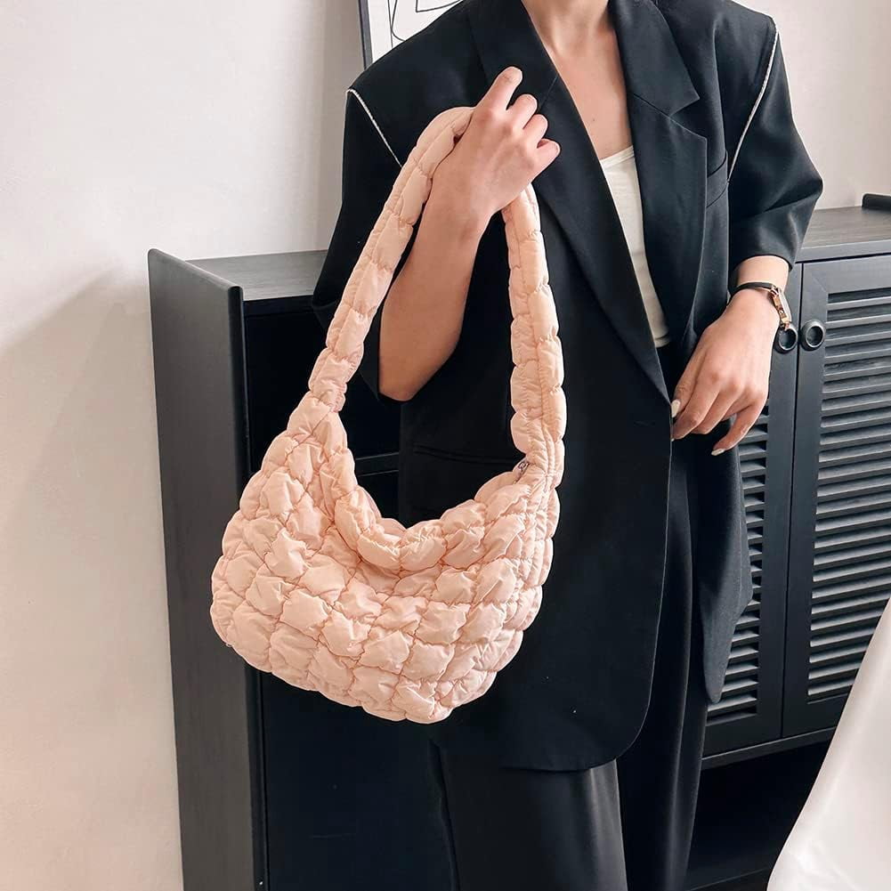 Puffer Tote Bag For Women - Quilted Crossbody Shoulder Bag, Oversized Puffy Cloud Bag, Trendy 2023 Style 4 thumbnail image