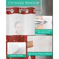 thumbnail image 4 of No Hook Shower Curtain with Snap in Liner, Merry Christams Snowflakes with Plants Red Texture Hotel Shower Curtains for Bathroom, Washable Shower Curtain Liner Set with Mesh Top Window, 54"x78", 4 of 6