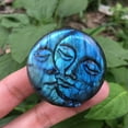 thumbnail image 6 of MATROOY 2" Natural Labradorite Sun Moon Carved Quartz Crystal Skull Healing Palmstone, 6 of 8