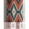 thumbnail image 6 of Aztec Tribe Sheer Curtains 96 Inches Long 2 Panels Rhombus Geometric Abstract Art Pattern Light Filtering Semi Sheer Window Curtains Drapes for Bedroom Living Room 52"x96", 6 of 7