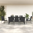 thumbnail image 1 of vidaXL 9 Piece Garden Dining Set Black Steel and Textilene, 1 of 5