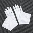 thumbnail image 4 of WHAMVOX 1 Pair Flower Girl Gloves Long Satin Bowknot Dress Gloves for Wedding Evening Party (White), 4 of 8