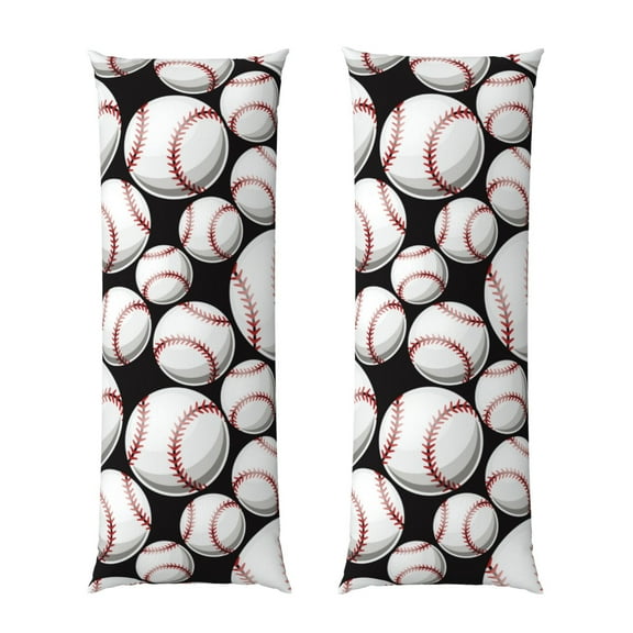 Bixox Cute Baseball Print Body Pillow Cover with Zipper Closure, Cozy Fuzzy Fleece Body Pillow Case Cover 20 x 54 Inches,Long Body Pillow Pillowcase