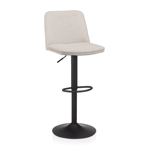Bouclair Oatmeal Fabric and Metal Adjustable Bar Stool