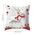 thumbnail image 3 of Funda de Cojín Navideña | Cojín Decorativo de Lino para Sofá con Diseño de Alces Navideños de 45 X 45 X 1 Cm (18 Pulgadas) | Suave y Cómodo | Blanco | 1 Unidad, 3 of 6