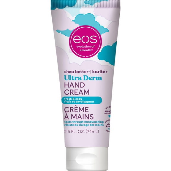 eos Shea Better Ultra Derm Hand Cream- Fresh & Cozy, Moisturizes Dry Hands, 2.5 fl oz, 1 Pack