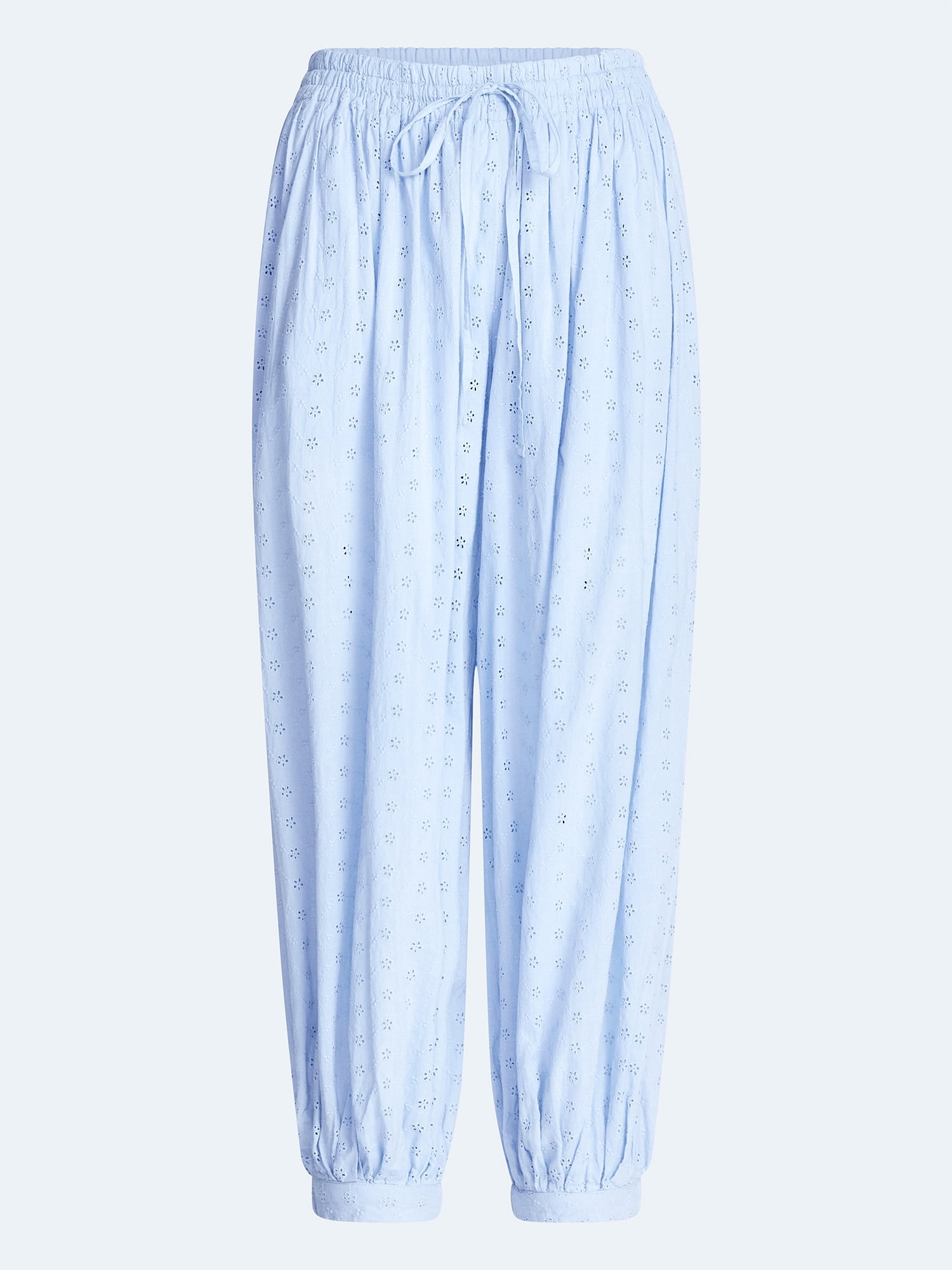 Scoop Women’s and Women's Plus Eyelet Harem Cotton Pants, Sizes XS-4X
