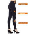 thumbnail image 2 of Women's Faux Fur Fleece Lined Winter Warm 3 inch High Waistband Full Length Leggings, 2 of 6