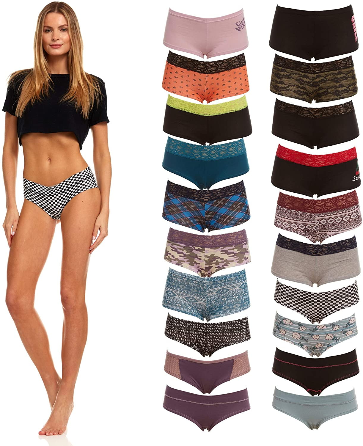 Womens Bulk Underwear Panties - 95% Cotton - Mixed Assorted Prints