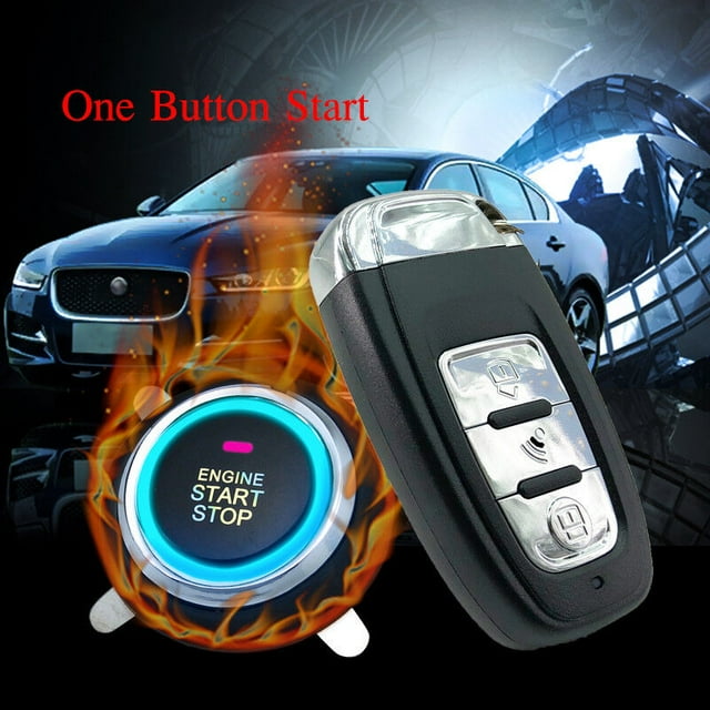 Car keyless entry engine start alarm system button remote starter automatic stop-