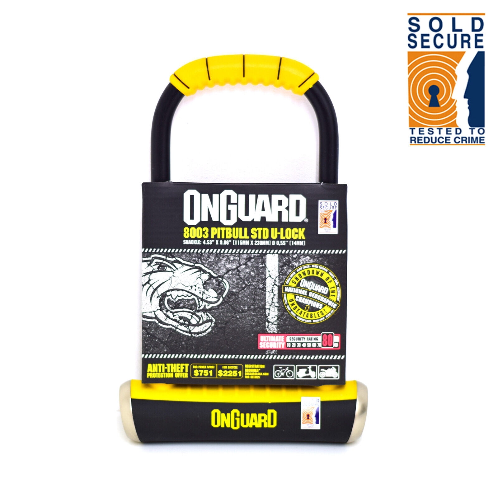 Onguard 45008003 Pitbull 8003 Standard U-Lock