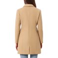 thumbnail image 3 of INSPIRE CHIC Double Breasted Winter Coat for Women's Lapel Neck Long Sleeve Outerwear Overcoat S Khaki, 3 of 6