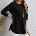 thumbnail image 2 of Plus Size Tops for Women Fall Long Sleeve Button Down with Curved Hem Tunic Tshirts Summer Blouses 2026, 2 of 6