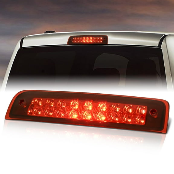 AJP Distributors Chrome Red Lens LED Third 3RD Brake Lights Cargo Stop Tail Lamps Compatible/Replacement For Dodge Ram 1500 2500 3500 2009 2010 2011 2012 2013 2014 2015 2016 2017 2018 2019 2020 2021