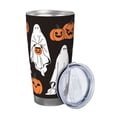 thumbnail image 2 of KLL Halloween Ghosts And Pumpkins Print 40oz Stainless Steel Insulated Car Cup with Spillproof Lid - Keep Your Drink Hot or Cold on the Go-Straw Two-piece Set, 2 of 8
