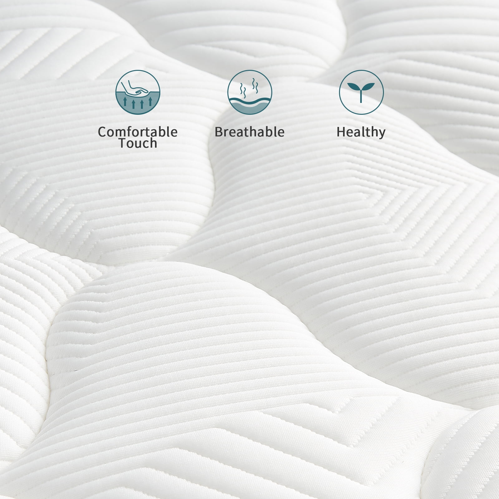 BMMB 12" Full Individual Coils Spring King High Density Gel Memory Foam Mattress Anti-Fire