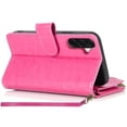 thumbnail image 3 of TJS for Samsung Galaxy A17 5G Phone Case, Luxury Wallet Card ID Zipper Money Holder Cover for Galaxy A17 5G (Pink), 3 of 5