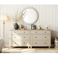thumbnail image 3 of WAMPAT 6 Drawer Bedroom Dresser, Kids Dresser, Wide Chest of Drawers, Mid Century Modern Wooden Closet Organizer, Large Wood Dresser for Living Room, Nursery, Light Oak, 2 Pack, 3 of 9