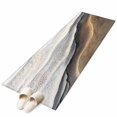 thumbnail image 2 of Abstract Ocean Beach Washable Runner Rugs 2'x6', Brown White Gradient Coastal Seaside Low Pile Throw Entryway Rug Non-Slip Sturdy Edge Binding Carpet for Indoor Bedside Entrance Bedside, 2 of 9