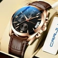 thumbnail image 4 of CRRJU Men Watch Waterproof Quartz Chronograph Sport Wristwatch Leather Business Male Clock Watch, 4 of 6