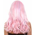 thumbnail image 2 of HPO Adult Women's Ombre Pink Wavy Cosplay Wig, Perfect for Halloween, Flame-retardant Synthetic Fiber, 2 of 10