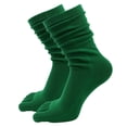 thumbnail image 2 of rygai 1 Pair High Socks Ultra Soft Breathable Non-slip High Elasticity Keep Warm Solid Long Tube Five Fingers Toe Socks Women Clothing,Dark Green, 2 of 8