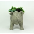 thumbnail image 5 of Zeckos Weathered Gray Resin Smiling Pig Planter Outdoor Décor 17 inch, 5 of 7