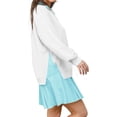 thumbnail image 3 of Long Sleeve Patchwork Women Collared V Neck Sweatshirt Dress, 3 of 6