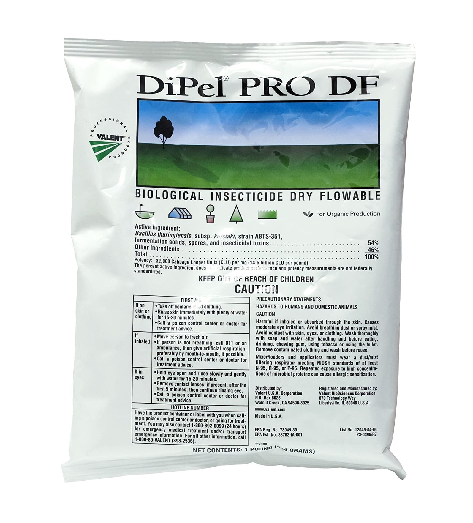 DiPel Pro DF Insecticide Biological Insecticide for Worm Pests 1 lb