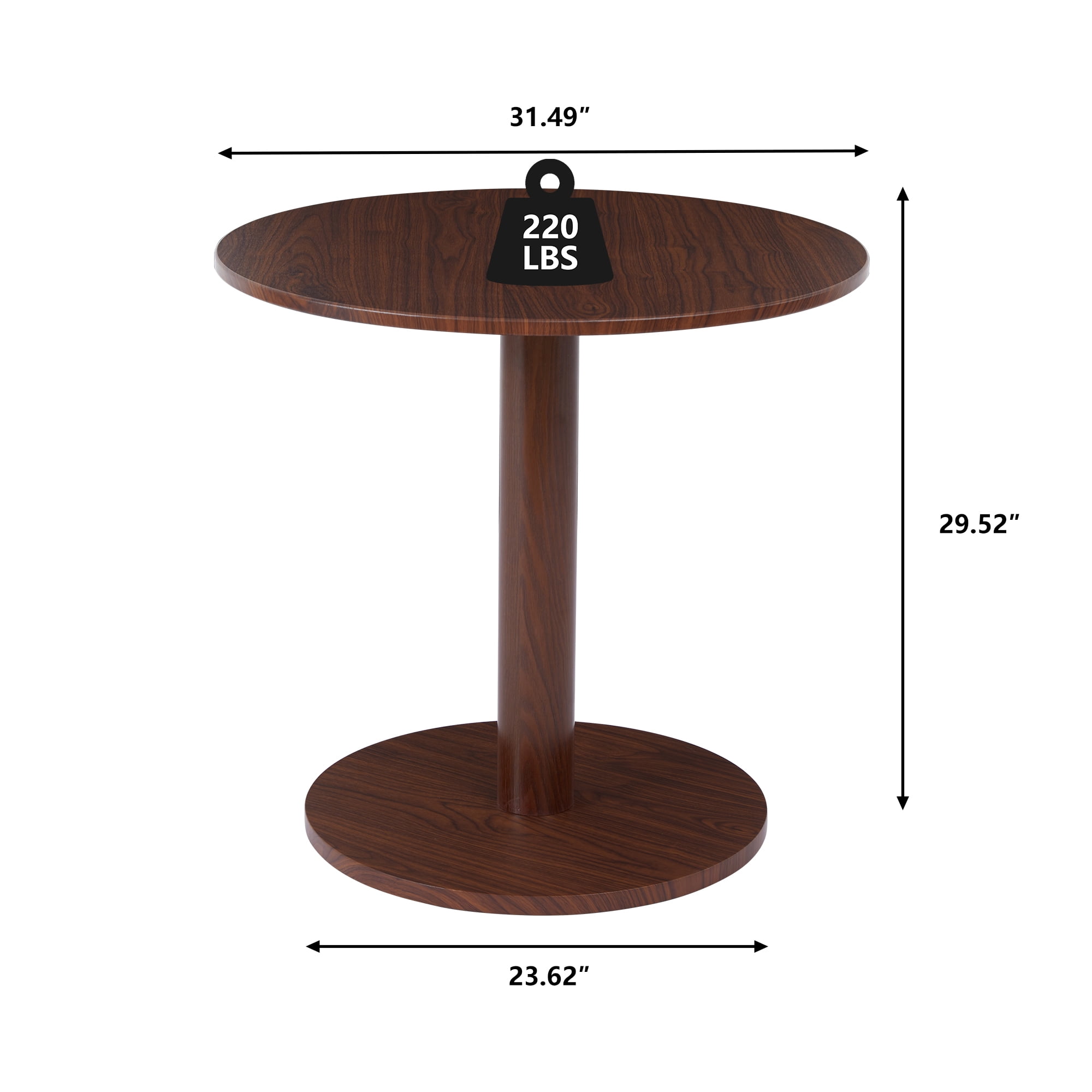 PHOYAL 31.5" MDF Round Dining Table for Kitchen Small Space Apartment, Small Round Dining Table for 2, Tulip Style Pedestal Dining Tables, Walnut