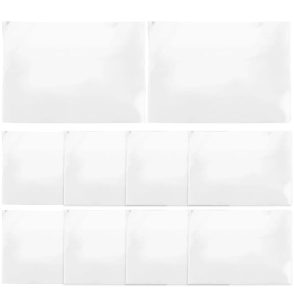 10 Pcs Clear Plastic Envelopes A4 Three-sided Cover Homework Folder Container Poly Filing Office