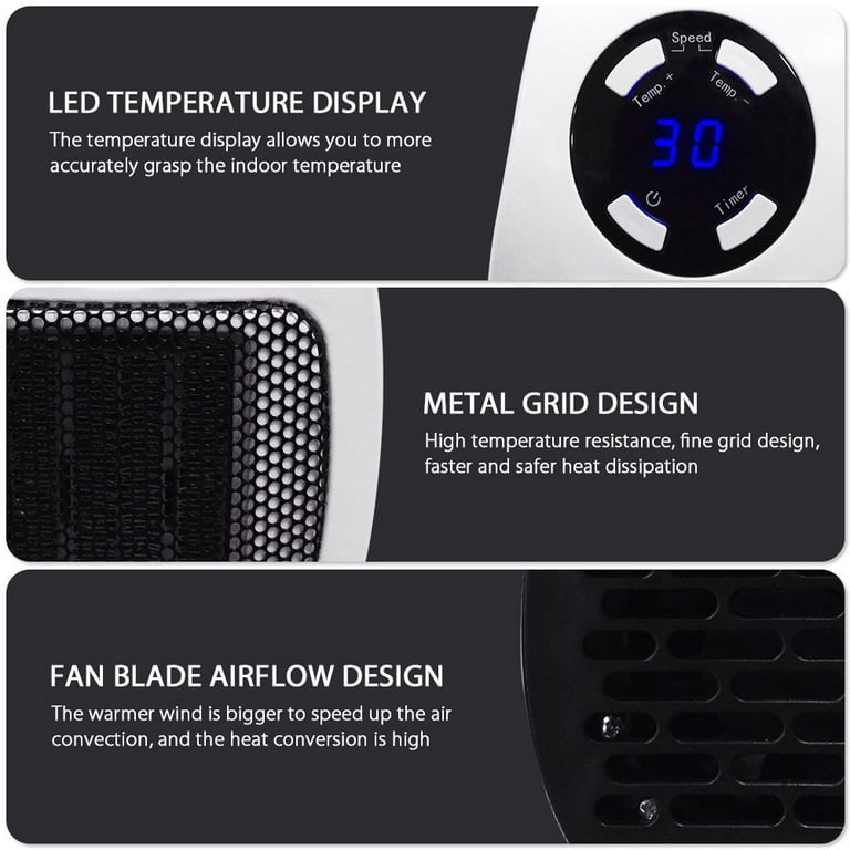 Small Space Heater for Indoor Use | 500W Electric Portable Heater with Thermostat (Plug Type: US Plug)