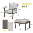 thumbnail image 6 of 4-Piece Aluminum Patio Conversation Set, 2 Patio Chairs & 2 Ottomans with All-Weather Cushions, Outdoor Patio Furniture Set for Porch Garden, 6 of 6