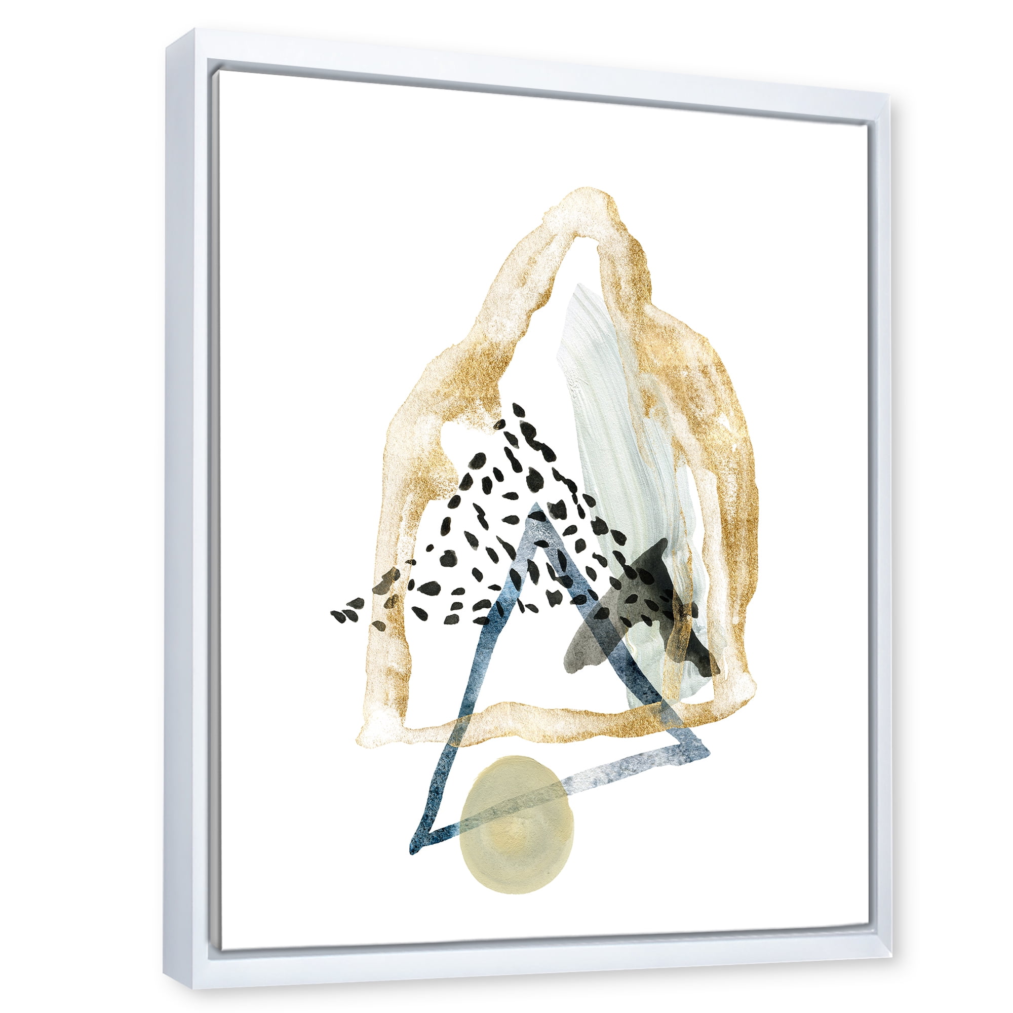 Minimalistic Landscape of Moon With Mountains I 16 in x 32 in Framed Painting Canvas Art Print, by Designart