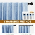 thumbnail image 4 of Hiasan Back Tab Ombre Blackout Curtains for Bedroom - Damask Design 84 inches Long Thermal Insulted Tieable Window Drapes Light Blocking Curtains for Living Room, 2 Panels, W42 x L84, Navy Blue, 4 of 7
