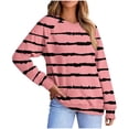 thumbnail image 3 of Tranfacy Longues Chemises à Manches pour Femmes, Chemises pour Femmes, Haut à Manches Longues pour Femmes Imprimé à Col en V avec Manches Raglan, Chandail Décontracté pour Tenues de Mode Automnales Quotidiennes, 3 of 5