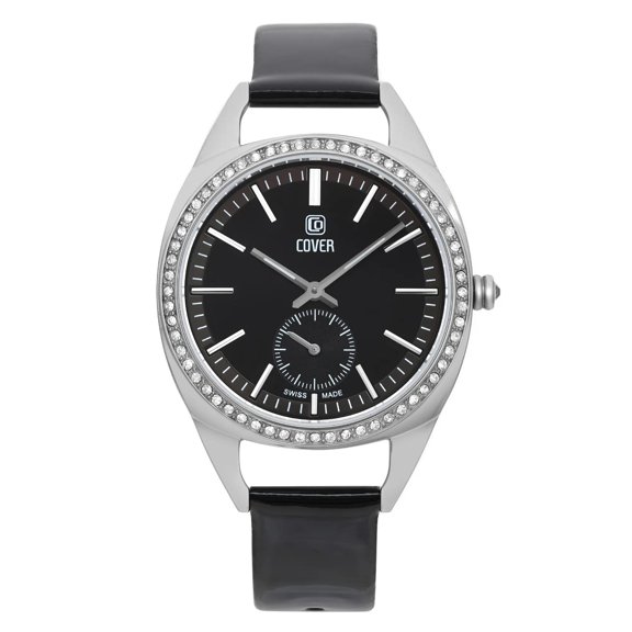 New Cover Steel 34mm Steel Black Dial Quartz Ladies Watch Co177.01