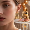thumbnail image 2 of Pendientes de aro Oyoree chapados en oro de 18 quilates para mujer, 40 mm de diámetro, 2 of 7