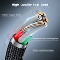 thumbnail image 6 of Cshidworld Lightning Charger Cable, 3 Pack 6/6/10FT Apple MFi Certified USB Lightning Cable Nylon Braided Fast Charging Cord Compatible for iPhone 14/13/12/11/X/Max/8/7/6/5/SE/Plus/iPad, Black, 6 of 7