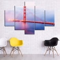 thumbnail image 2 of TISHIRON 5PCS Framed City Theme Canvas Wall Art Set,60"x40" City Skyline with Golden Gate Bridge Wall Canvas Art Decor, 2 of 7