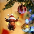 thumbnail image 2 of TIELUTT 2D Acrylic Cartoon Christmas Cow Christmas Tree Pendant Acrylic Christmas Cartoon Cute Christmas Hat Cow Double Christmas Lamps for Cars Paper Trees Car Dangle Decorative String for Crafts 60, 2 of 4