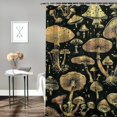 thumbnail image 2 of Orinice Mushrooms Gold Foiling Bathroom Decor Set with Hooks, Colorful Luxurious Graphic Print Polyester Fabric Fashion Shower Curtain Set, 100% Polyester Washable Shower Curtain 69x72, 2 of 7
