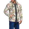 thumbnail image 2 of Goofa Birds And Flowers Pattern Mens Full-zip Hoodie, Zip-up Pullover Hooded Sweatshirt, Kangaroo Pocket Hoodie Ideal for Daily Wear, Travel, and Home-Large, 2 of 5