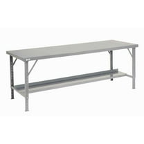 Global Industrial 606765 120 x 48 in. Heavy-Duty Extra Long Folding Assembly Workbench - Gray