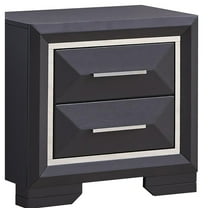 Glory Furniture Liverpool 2-Drawer Contemporary Wood Veneer Nightstand in Black