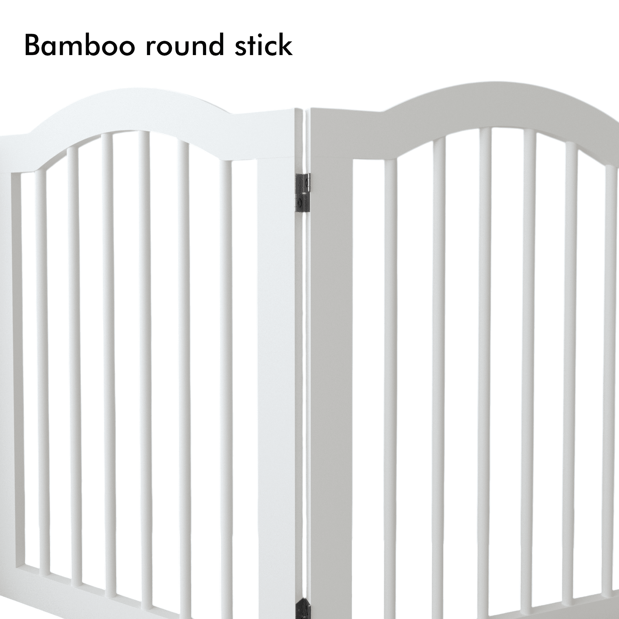 Jopath 27.6" Height Tall Freestanding Pet Gate, 4 Panels Foldable Dog Gate Solid Wood Folding Safety Fence Wooden Dog Gate with 2 Pcs Support Feet for Stairs Doorways Halls Kitchens