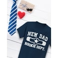 thumbnail image 4 of New Dad Rookie Department T-Shirt - Gifts for New Fathers - Fun and Comical First-Time Dad Shirt - Father's Day or Baby Shower Present - Available in Various Sizes and Colors, 4 of 6