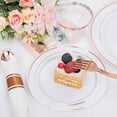 thumbnail image 2 of 350PCS Rose Gold Plastic Dinnerware Set for 50 Guests, Plastic Plates for Party Include: 50 Dinner Plates, 50 Dessert plates,50 Pre Rolled Napkins with Rose Gold Silverware,50 Cups for Wedding, 2 of 6