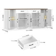 thumbnail image 5 of Hiphuta 70.8"W Large Buffet Cabinet with 6 Doors, Modern Farmhouse Sideboard with 2 Drawers, Coffee Bar for Kitchen Dining Room Living Room, White, 5 of 7