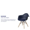 thumbnail image 4 of Flash Furniture Alonza Series Navy Plastic Chair with Wooden Legs, 4 of 12